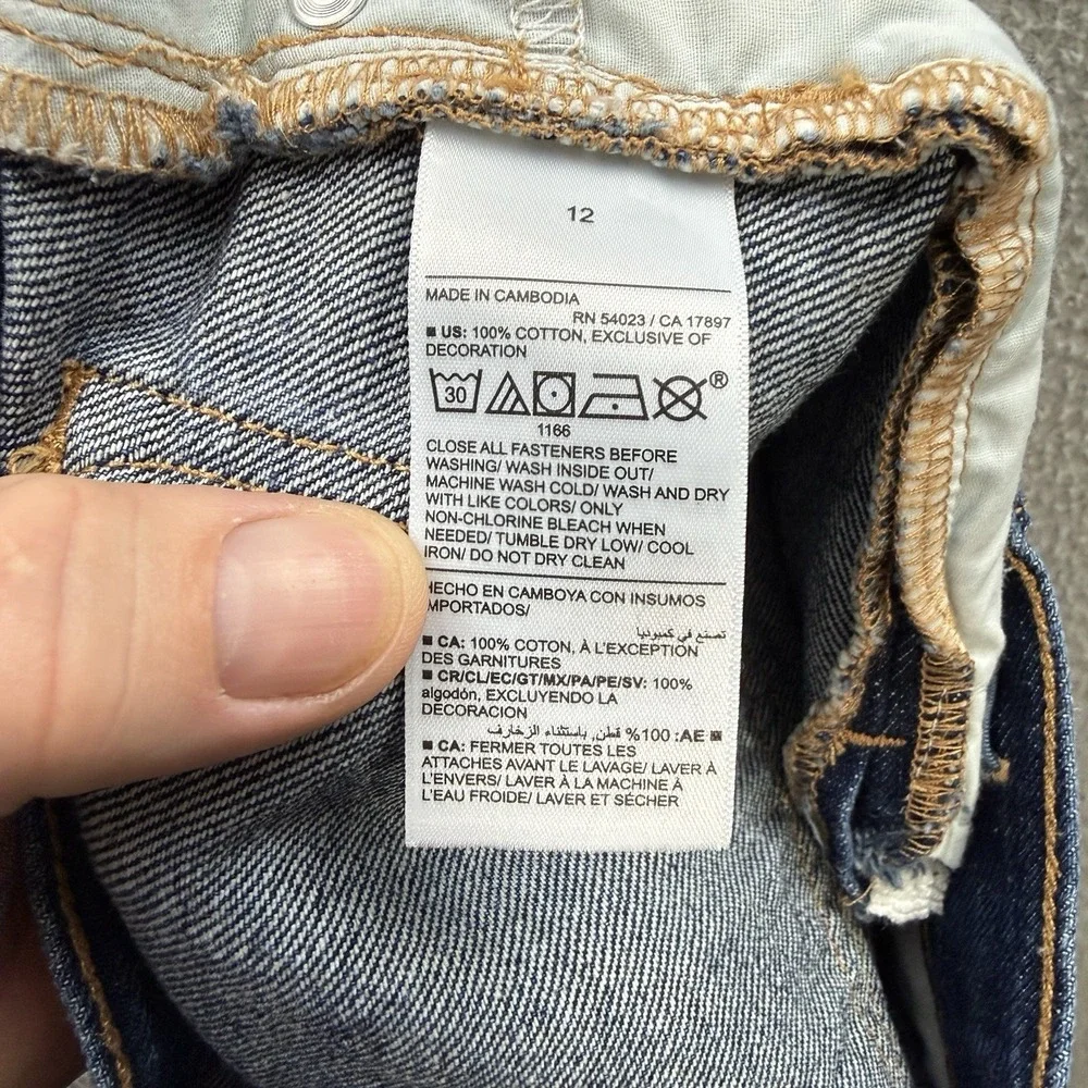 Old Navy Shorts Girls 12 Blue High Rise Cut Off Built In‎ Tough Distressed Denim